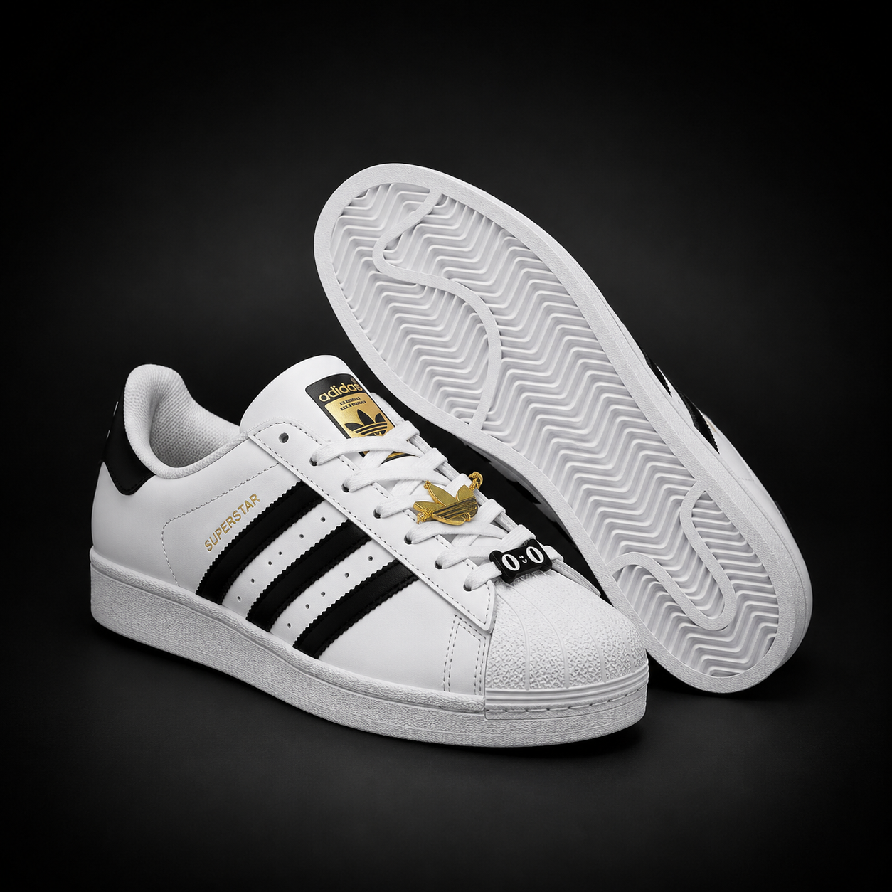 Adidas Superstar White Black Gold