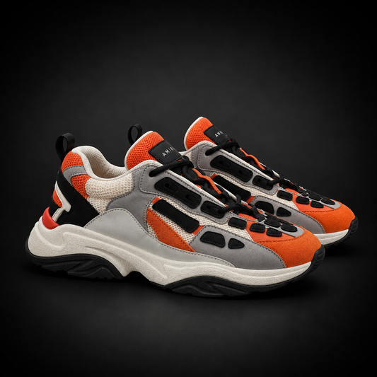 Amiri Skeleton Low Orange Grey Black Sneakers