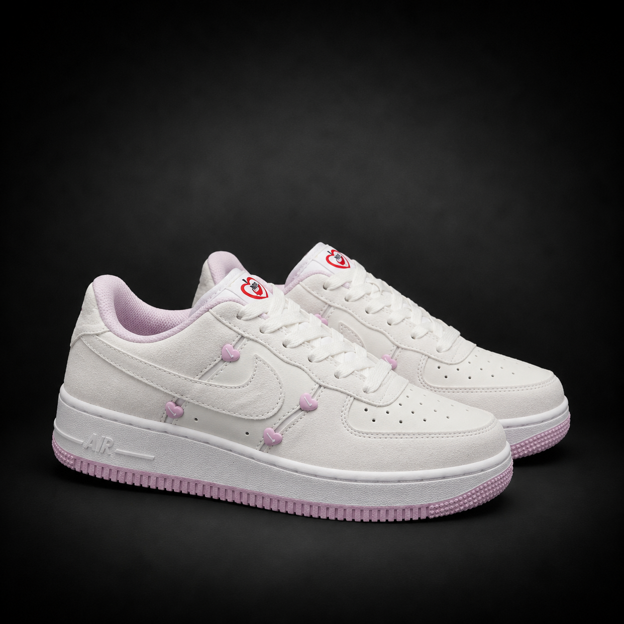 Nike Air Force 1 White Pink Hearts
