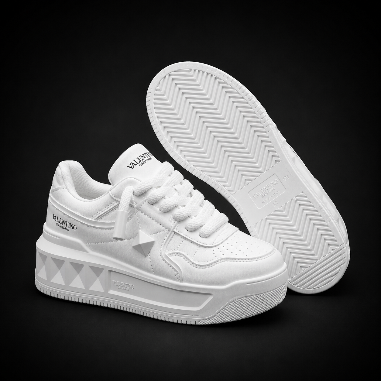 Valentino Garavani One Stud XL White Sneakers