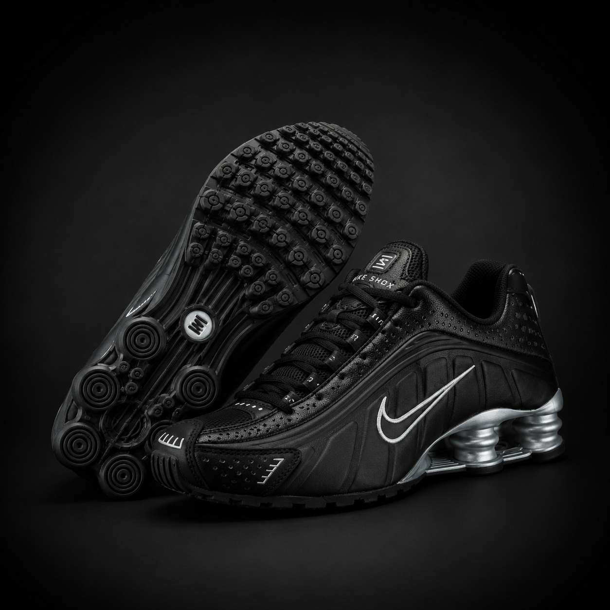 Nike Shox R4 Black Silver