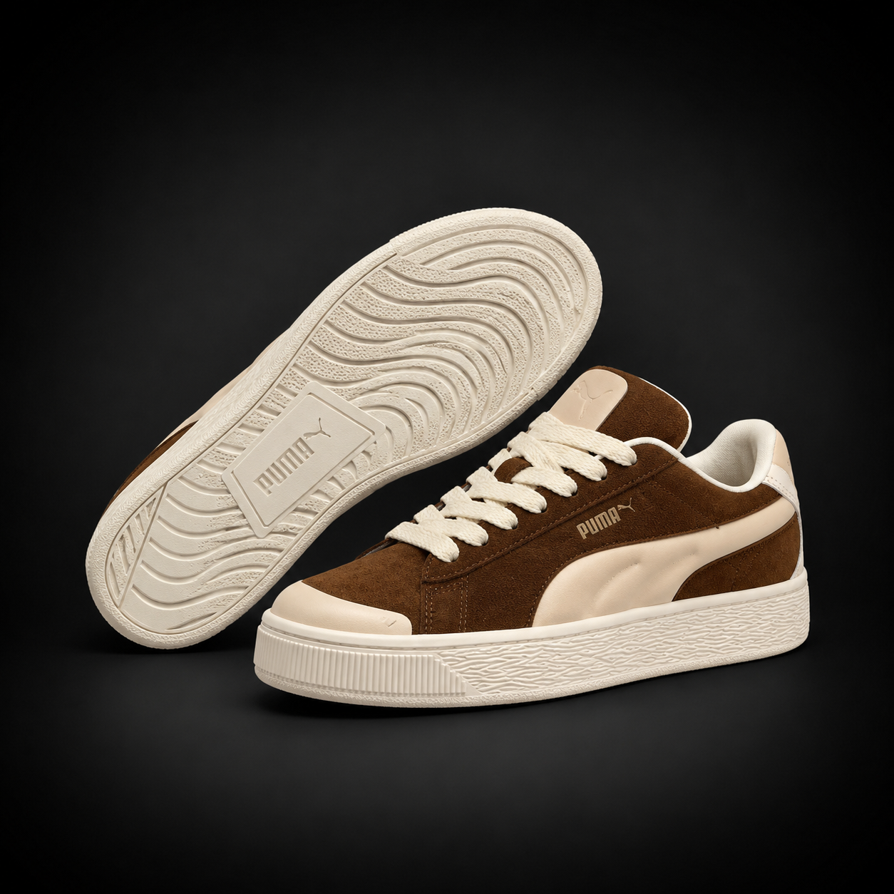 Puma Suede Platform Brown Beige White