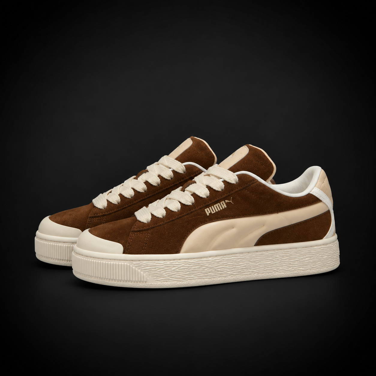 Puma Suede Platform Brown Beige White