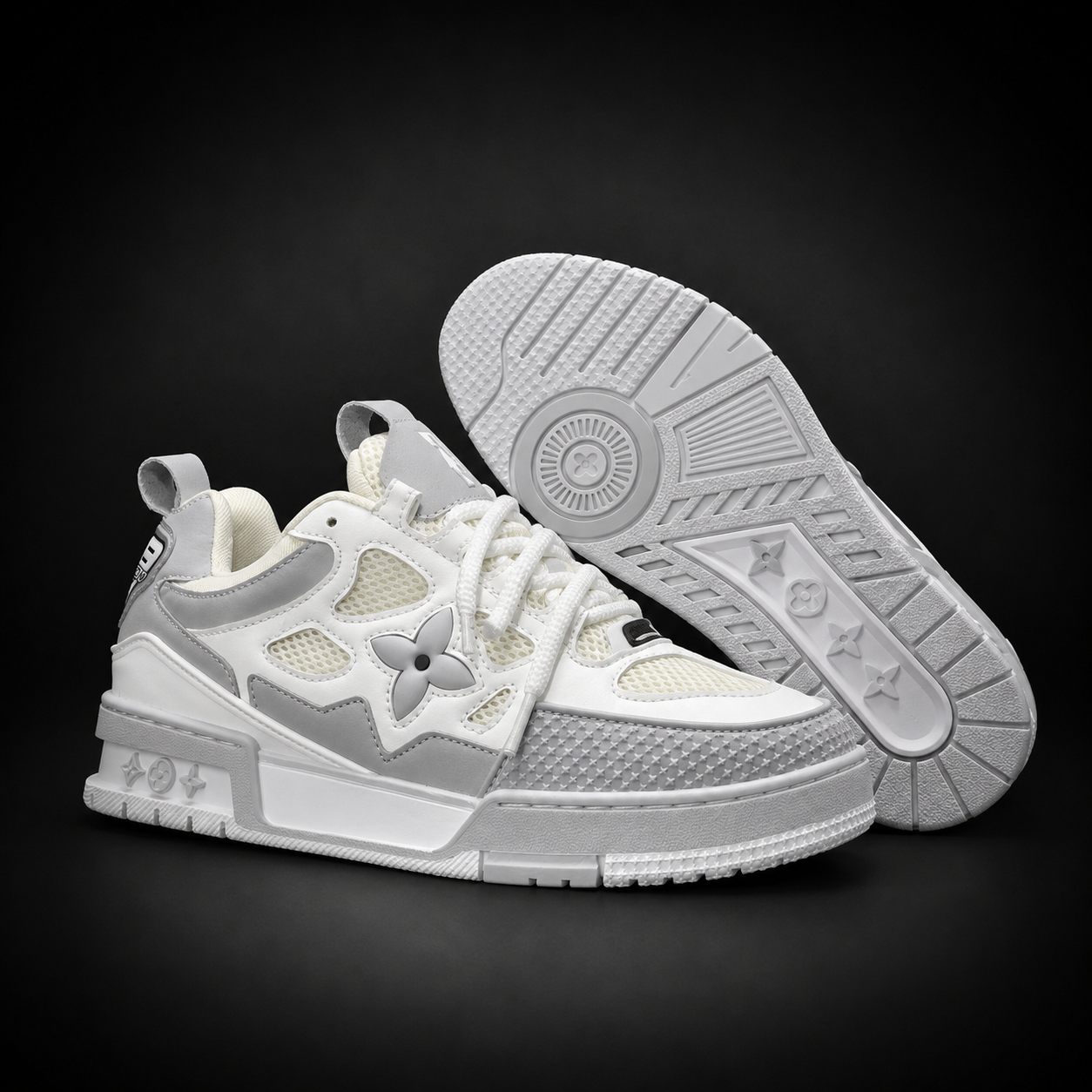 Louis Vuitton Trainer White Grey