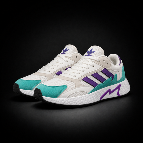Adidas Jogger White Purple Aqua