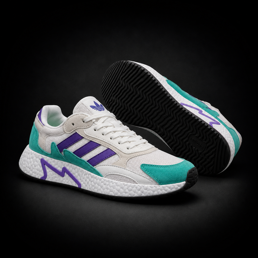 Adidas Jogger White Purple Aqua
