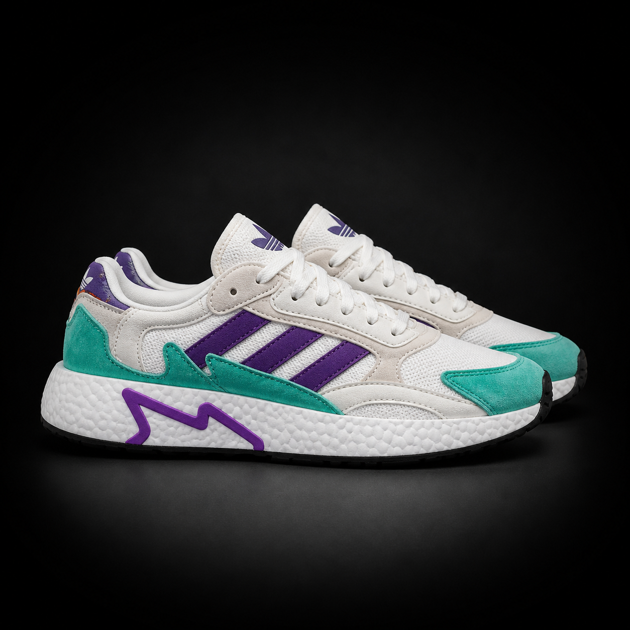 Adidas Jogger White Purple Aqua