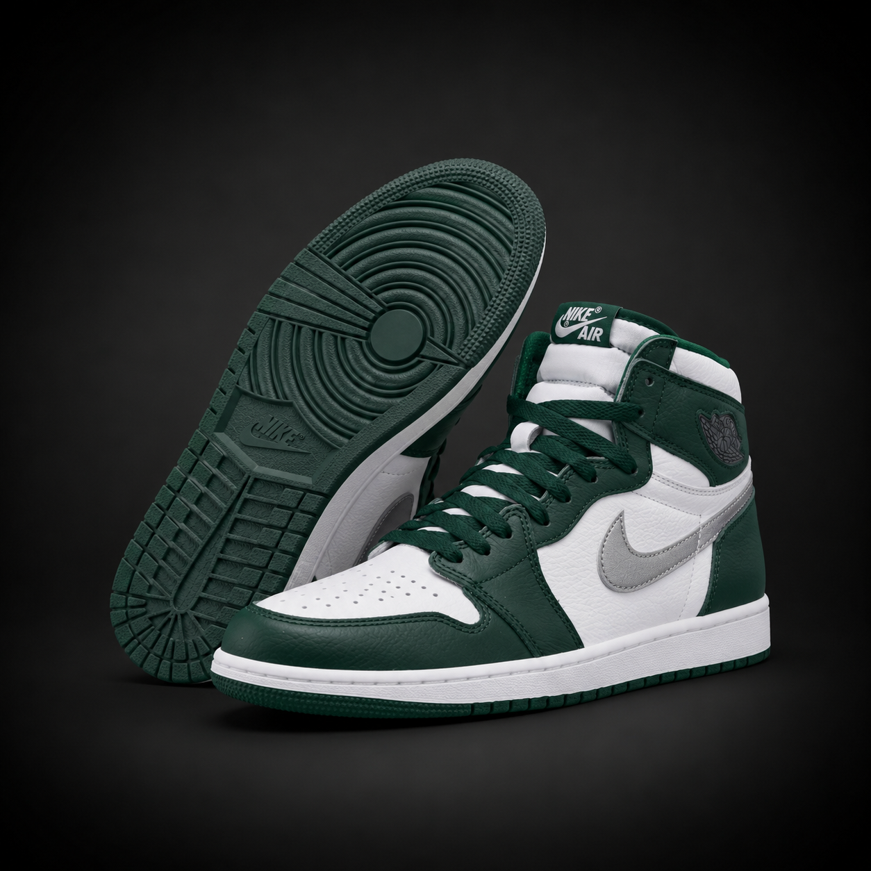 Nike Air Jordan 1 High White Green Silver