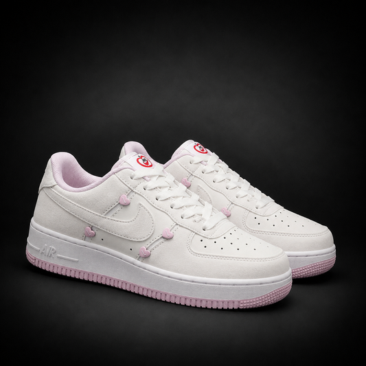 Nike Air Force 1 White Pink Hearts