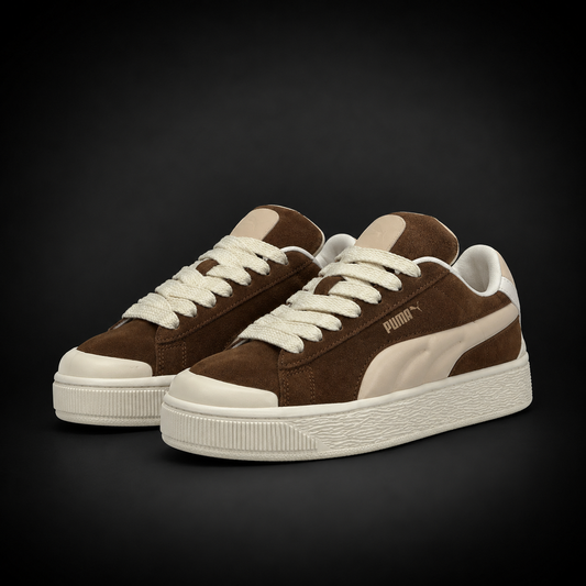 Puma Suede Platform Brown Beige White
